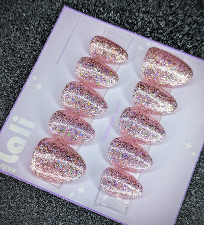 Medium Almond Extra Short Glitter Set