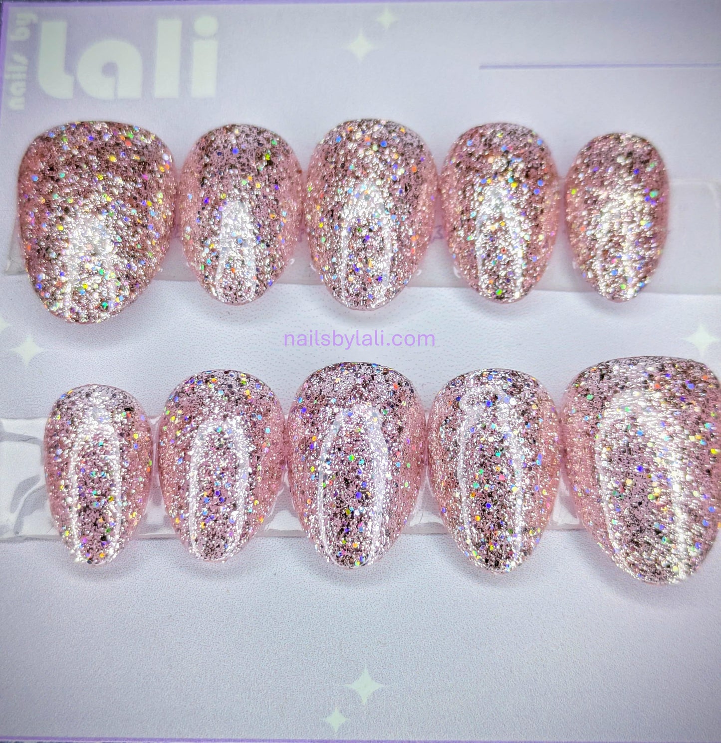 Medium Almond Extra Short Glitter Set