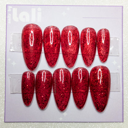 Small Almond Long Glitter Set