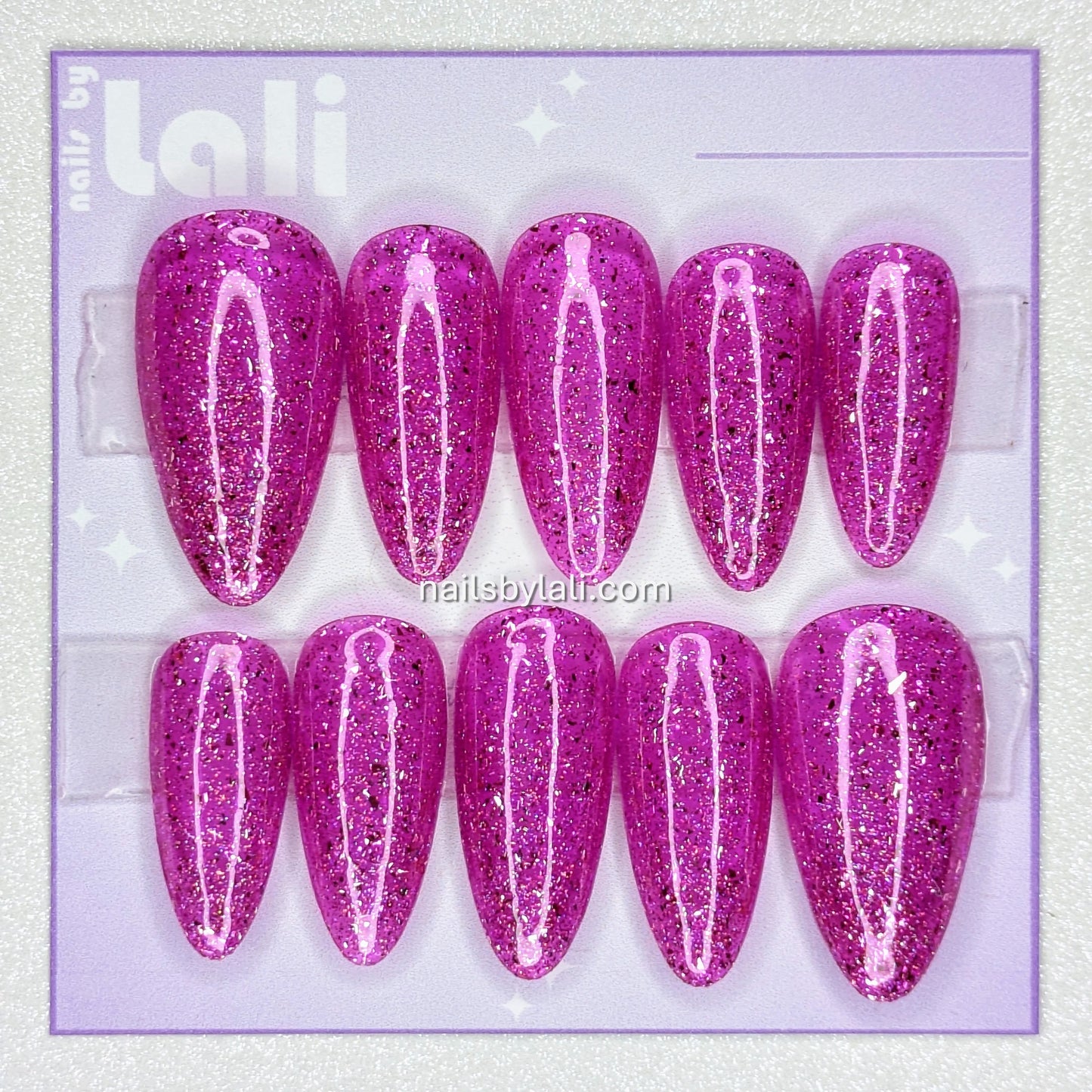 Large Almond Long Glitter Set