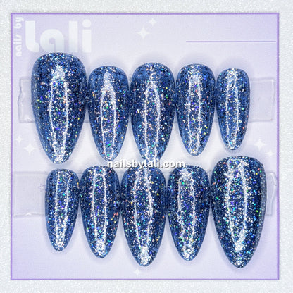 Large Almond Long Glitter Set