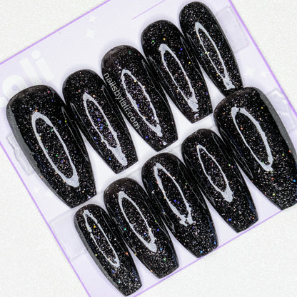 Large Coffin Long Glitter Set