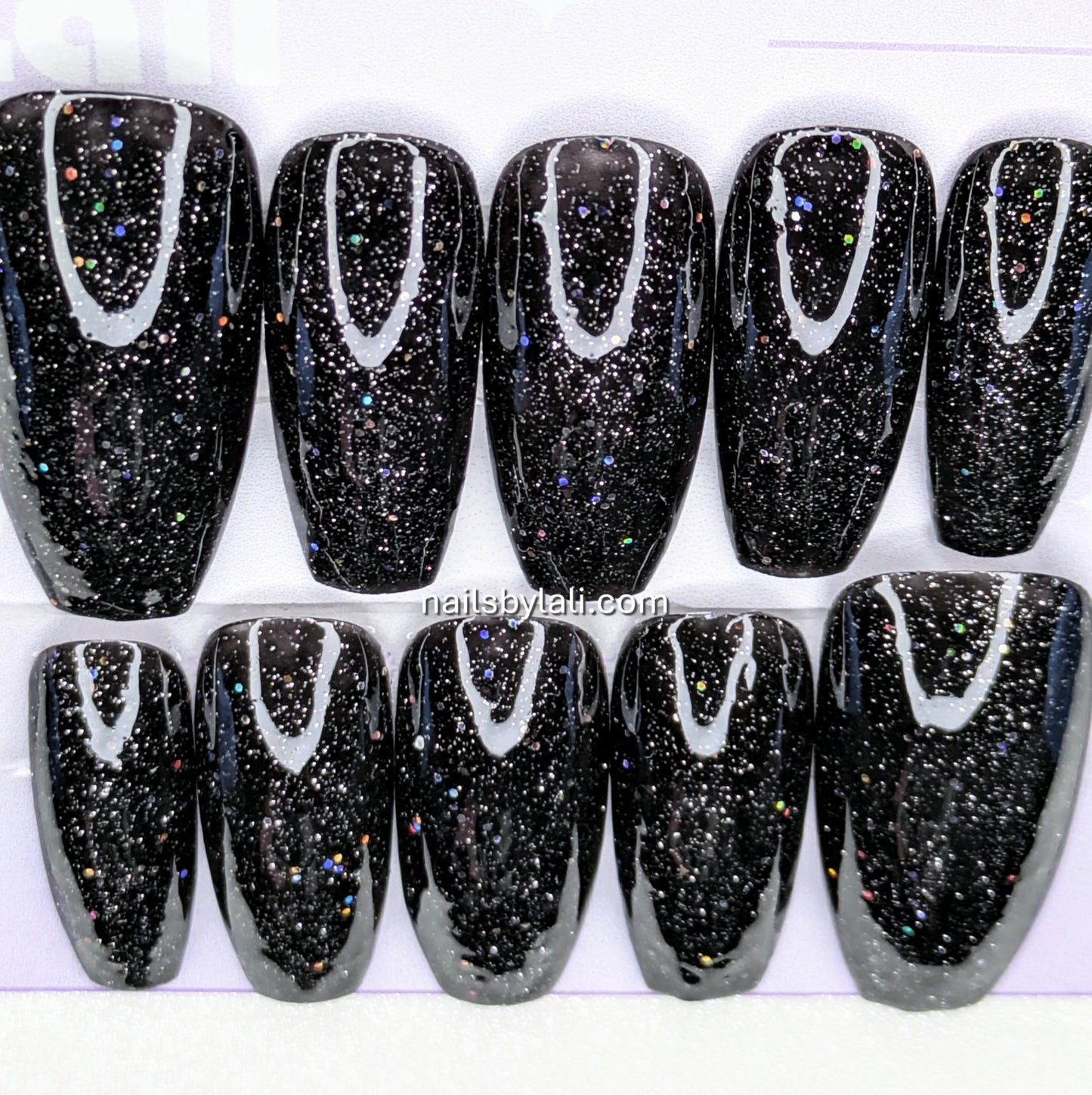 Large Coffin Long Glitter Set