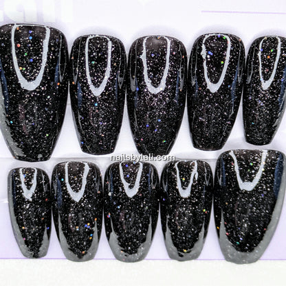 Large Coffin Long Glitter Set