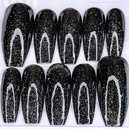 Large Coffin Long Glitter Set