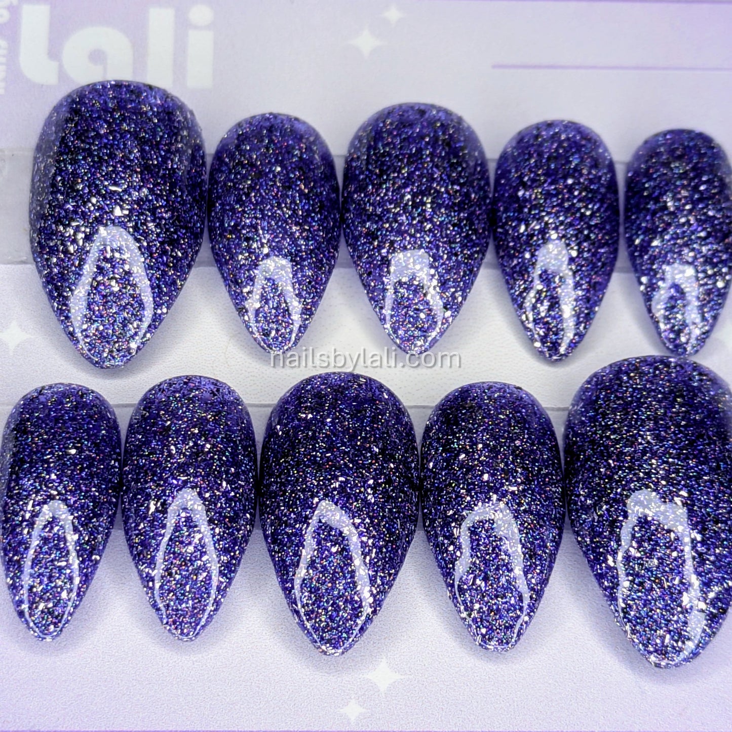 Large Stiletto Short Glitter Set