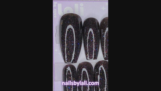 Large Coffin Long Glitter Set