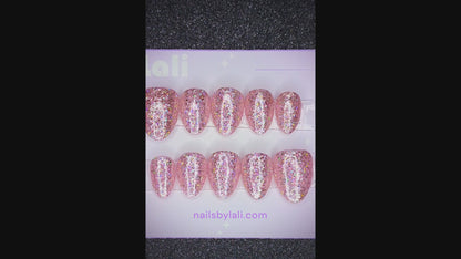 Medium Almond Extra Short Glitter Set